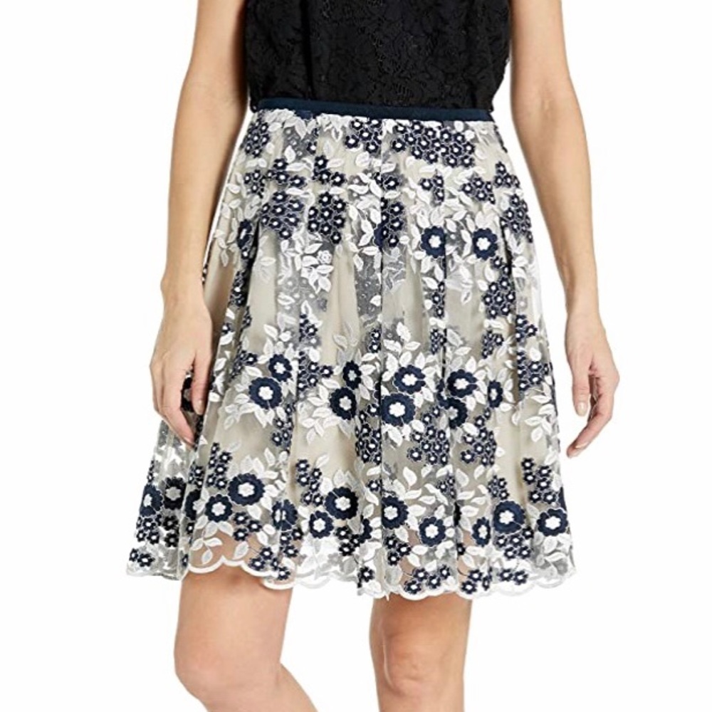 T Tahari Lace Overlay skirt